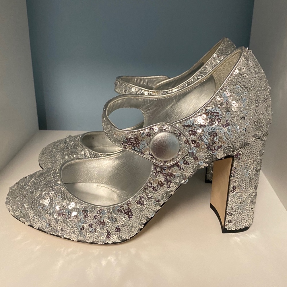 Dolce & Gabbana silver sequins heels size 36.5